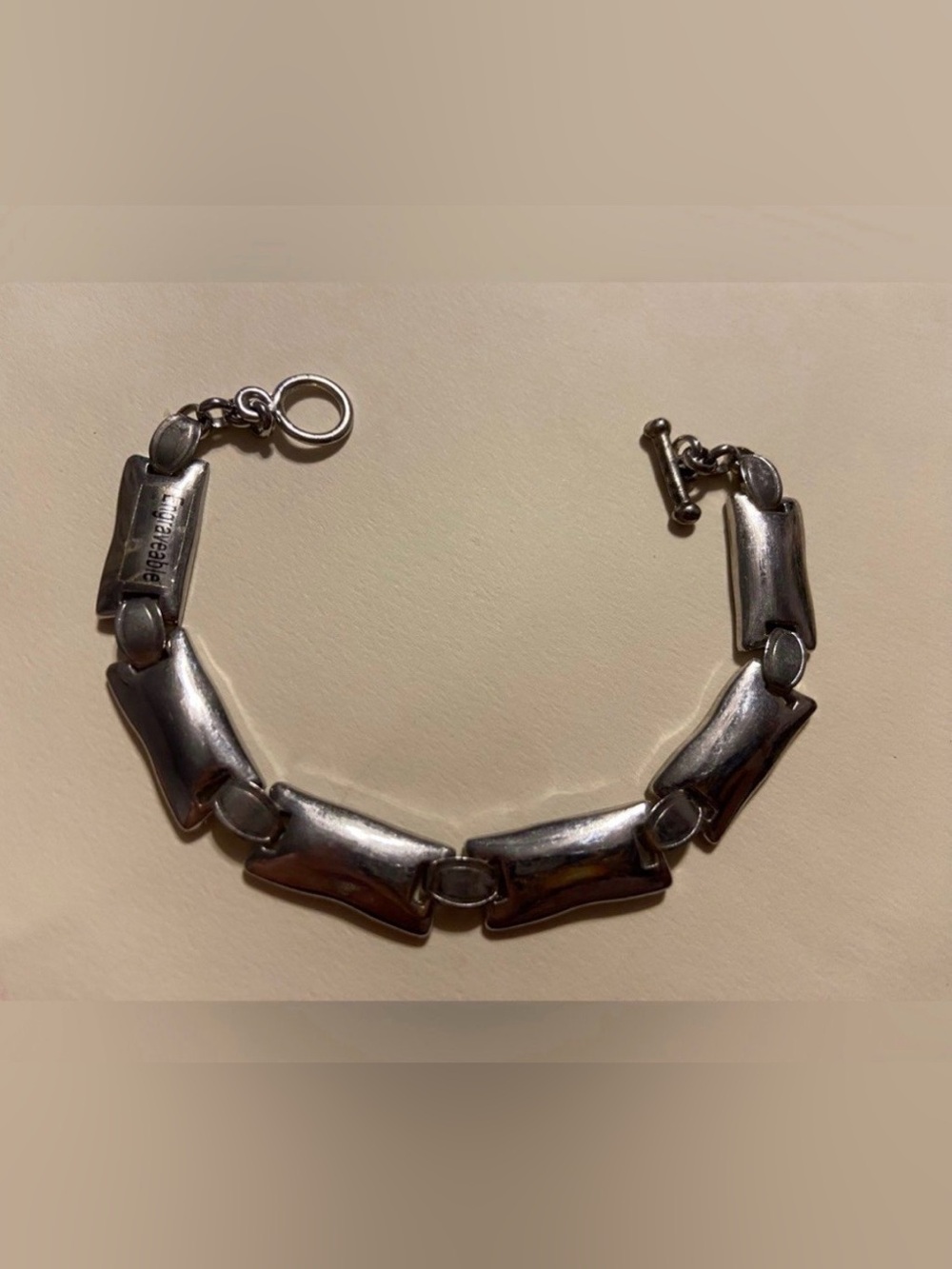 Engraveable Silver Tone Panel Bracelet #7458 ❤️‍🔥